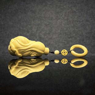 实心竹雕刻手握百财饰品白菜摆件纳福转运盘玩文玩竹子手把件礼品