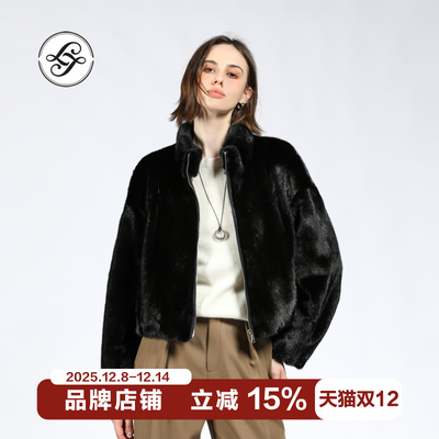 LAJIAO TOTO整貂皮外套女2025新款水貂皮毛进口高级时尚皮草大衣