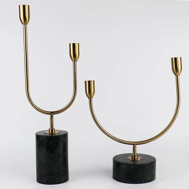 大理石金属U形金色烛台摆件欧式两头弯曲蜡烛烛台餐厅客厅烛台,特色手工艺,其他特色工艺品,淘宝优惠券,粉丝福利购,淘宝优惠卷