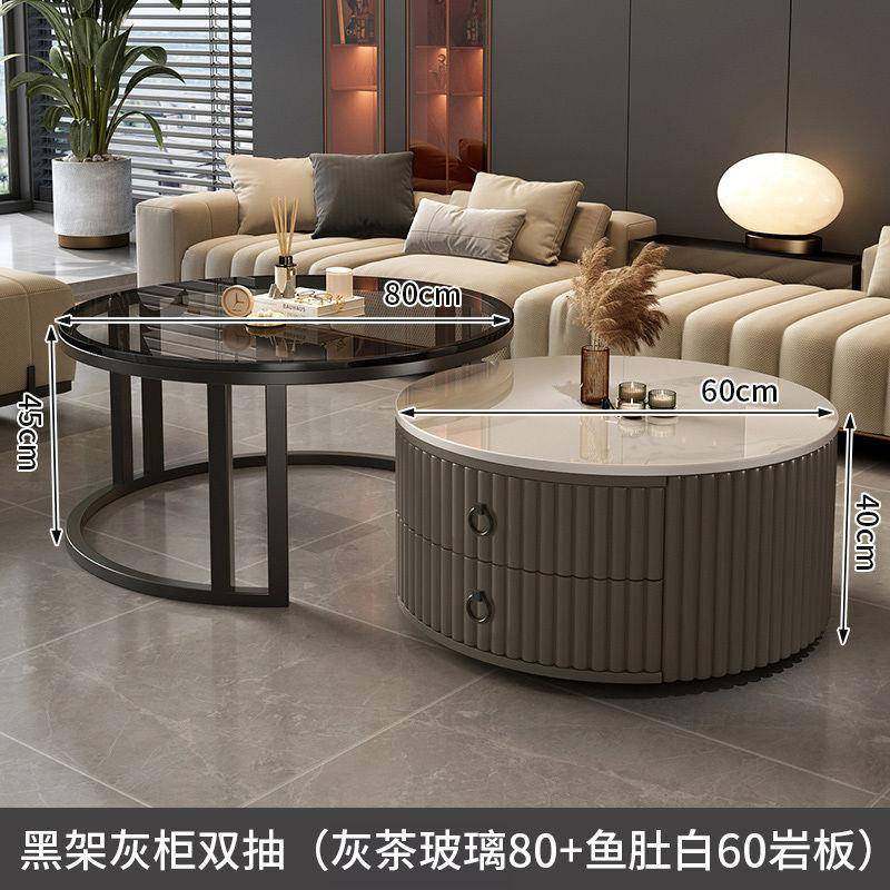 岩板茶几客厅家用简约现代小户型2024新款轻奢网红圆形茶几小桌子,特色手工艺,其他特色工艺品,淘宝优惠券,粉丝福利购,淘宝优惠卷