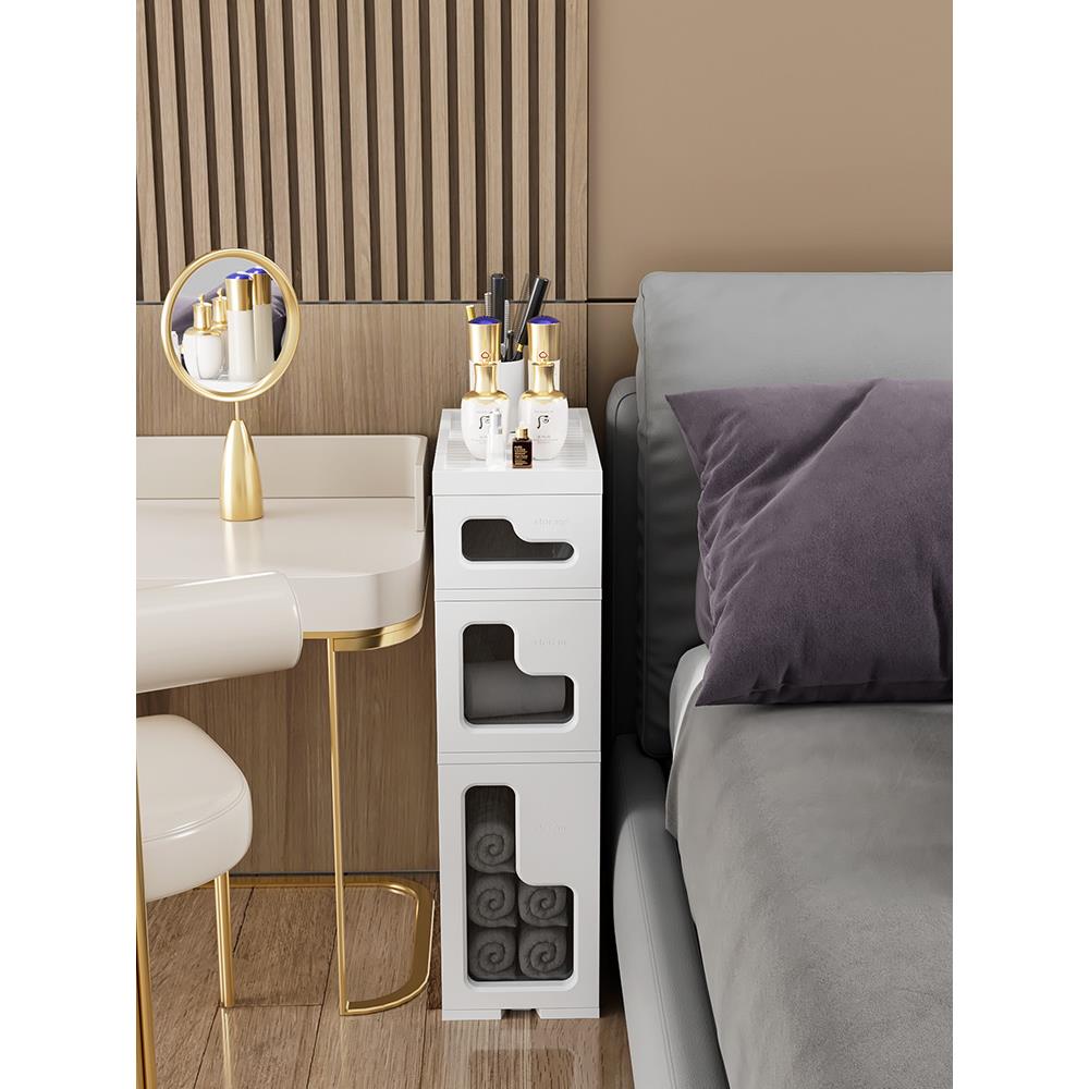 A10L夹缝收纳柜抽屉式卫生间窄缝储物柜子床头缝隙置物架多层可移