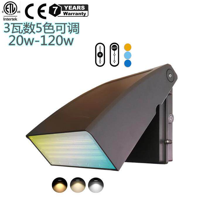 F60w80w北美LED壁灯100-347V120-277V压铸铝外壳WALLPACK庭院灯