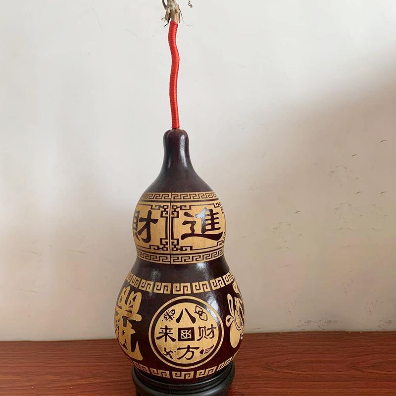 八方来财天然大葫芦摆件家居摆件做旧葫芦雕刻旋刻葫芦