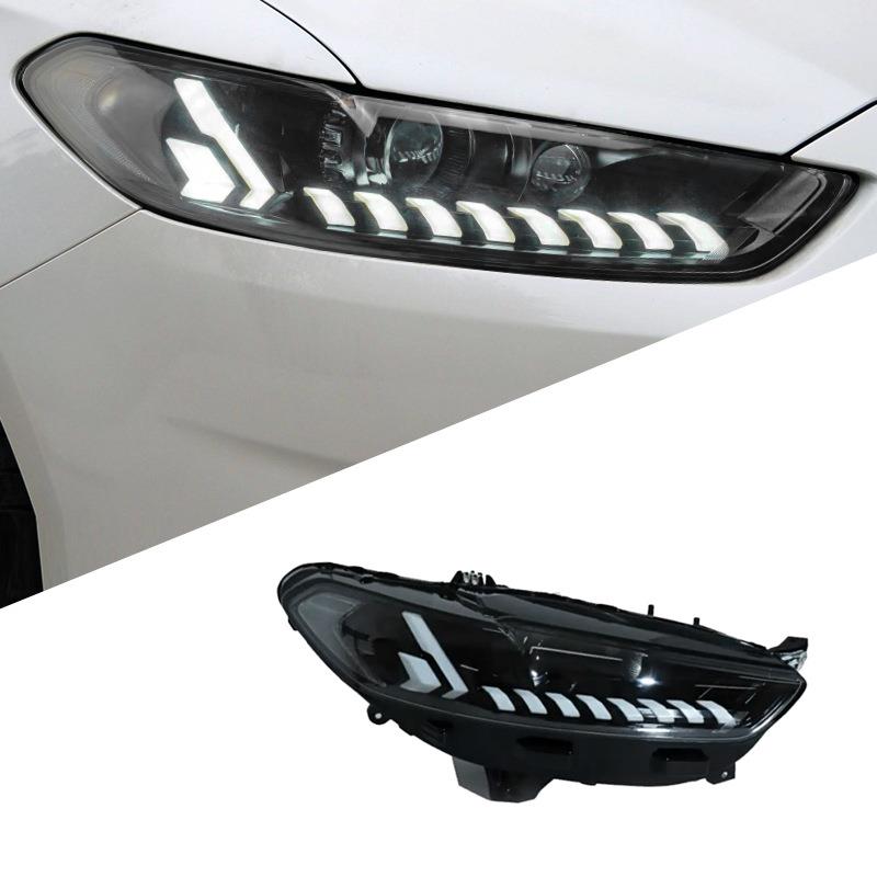 适用于13-16款福特蒙迪欧大灯总成改装LED日行灯流水转向灯双透镜