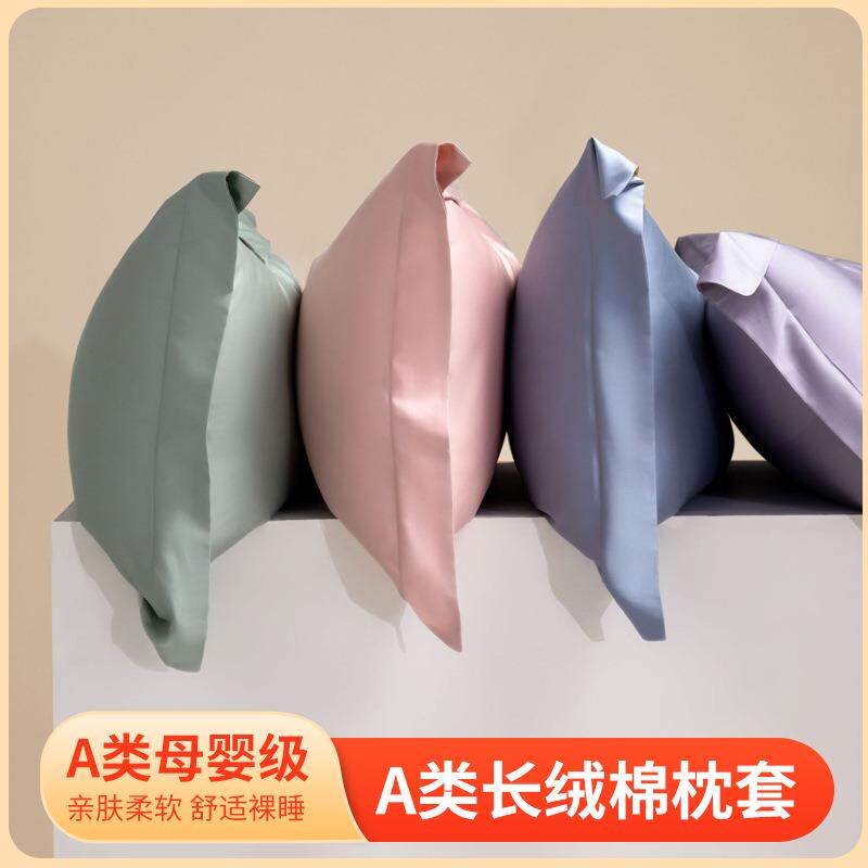 A类枕套新款现代100支长绒棉纯色系列单枕套轻奢系列