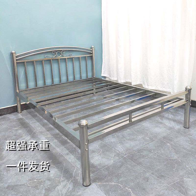 北欧不锈钢床现代简约铁艺床出租房公寓卧室架子床一件发货