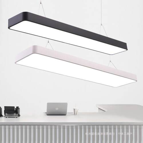 简约现代长条型形LED办公室圆角吊灯造型灯长方形吊线灯吸顶灯