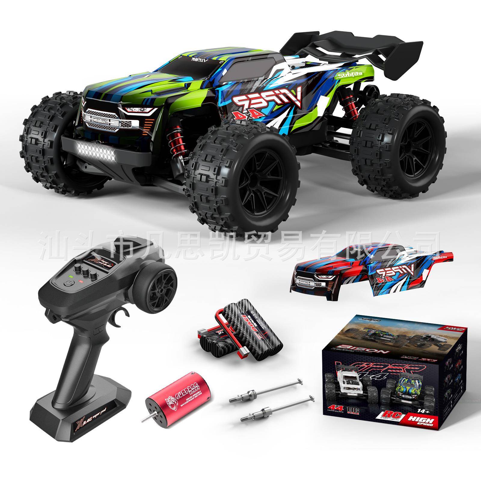 2.4G全比例四驱越野高速遥控车无刷大脚攀爬漂移竞技赛车模型