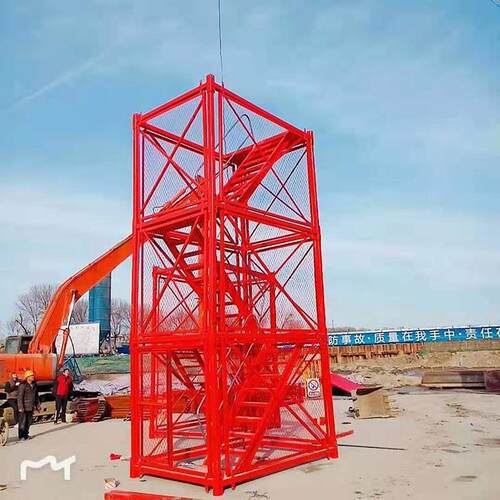 深圳地铁工安全梯笼桥施筑工垂直爬JGQ梯施建施工梯笼支持安梁装