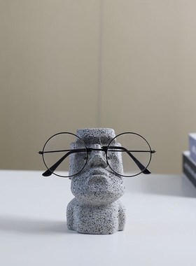 摩艾搞怪眼睛支架学生石像摆件办公室装饰展示架创意桌面收纳礼物