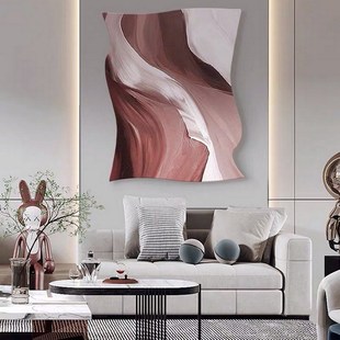 现代简约轻奢玄关纯手绘肌理挂画抽象油画立体浮雕客厅装饰画定制