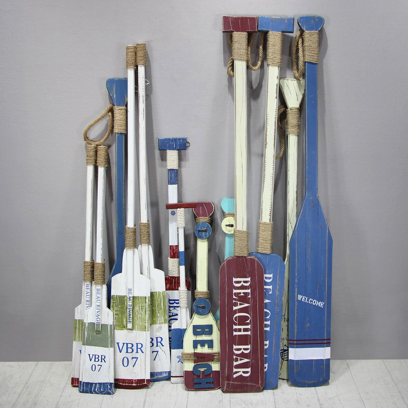 地中海风格木质船桨装饰挂件木质桨片橱窗酒吧船桨摆设墙壁装饰品