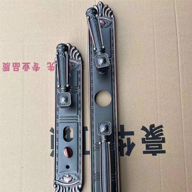 豪华别墅大门锁双开门对开门防盗门把手大门拉手通用型锌合金手把