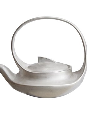 邸高家居样板房客厅茶几小绿植青苔摆件茶台银色茶具软装氛围摆件