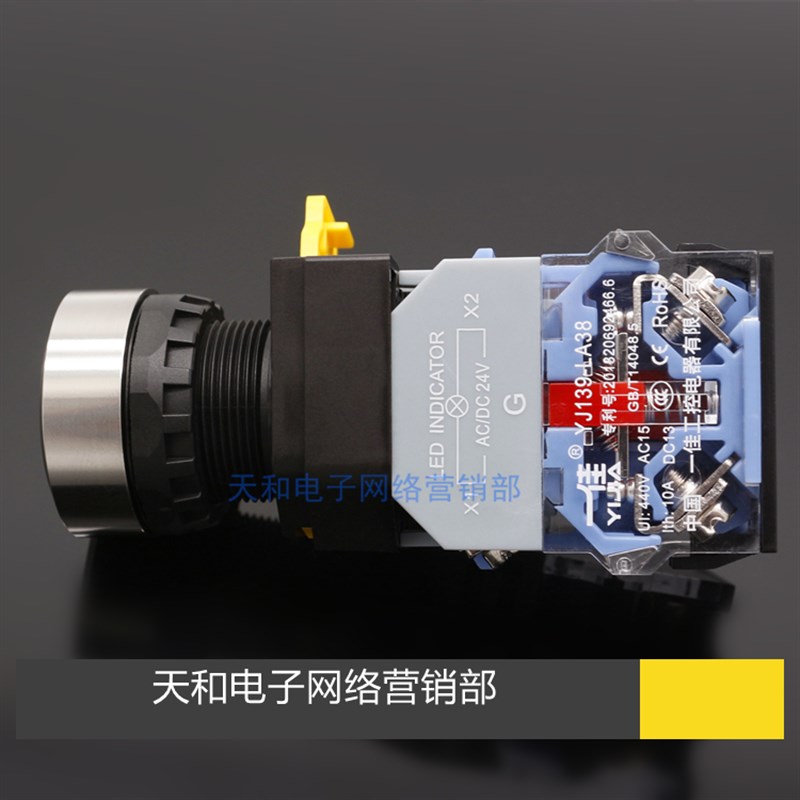 一佳 YJ139-LA38 2r2mm不锈钢金属按钮开关12V24V220V电源标志按