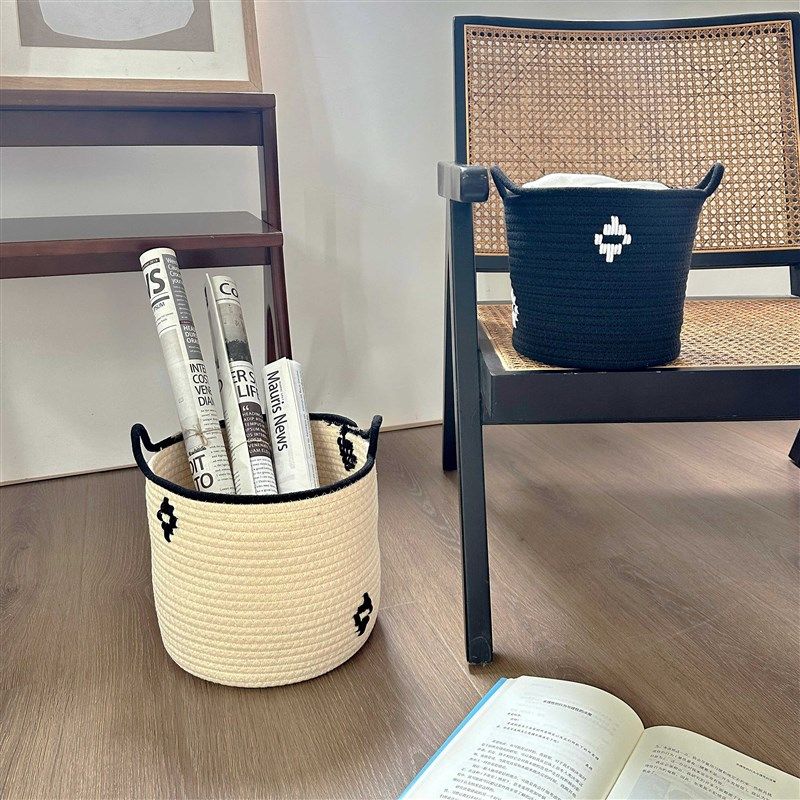 手工编织收纳篮筐 多功能脏衣篓杂物家用玩具收纳盒置物篮收纳桶