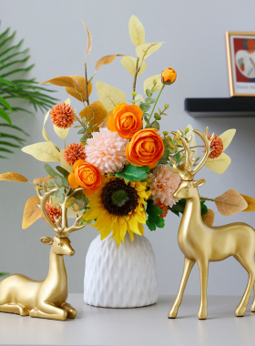 招财鹿摆件创意客厅电视柜酒柜玄关家居装饰品现代轻奢高档工艺品