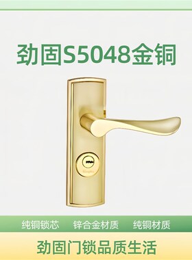 劲固现代简约室内卧室门锁S50D48锌合金机械锁木门通用家用