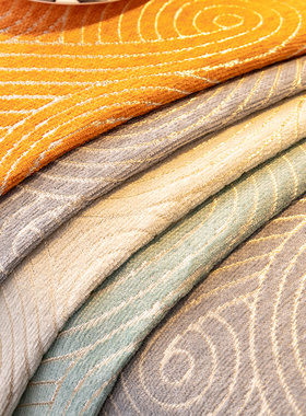 橙色轻奢高级感沙发垫四季通用固定简约现代三座加贵妃沙发套罩巾