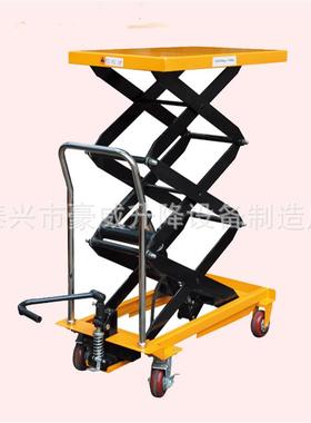 江苏手动平台搬运车双剪叉式液压手动平台车平台堆高叉车