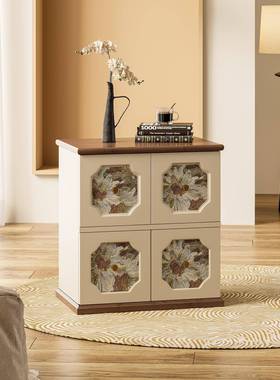 2I法式复古实木床头柜大师设计家用卧室床边柜墙边装饰储物柜