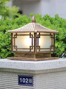 户外柱头灯中式围墙灯门柱灯庭院灯墙头灯大门灯柱子灯防水景观灯