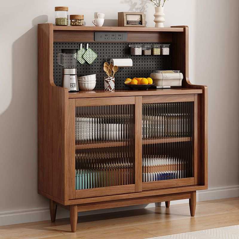 实木餐边柜厨房收纳茶水柜简约置物柜咖啡机摆放台靠墙餐厅储物柜