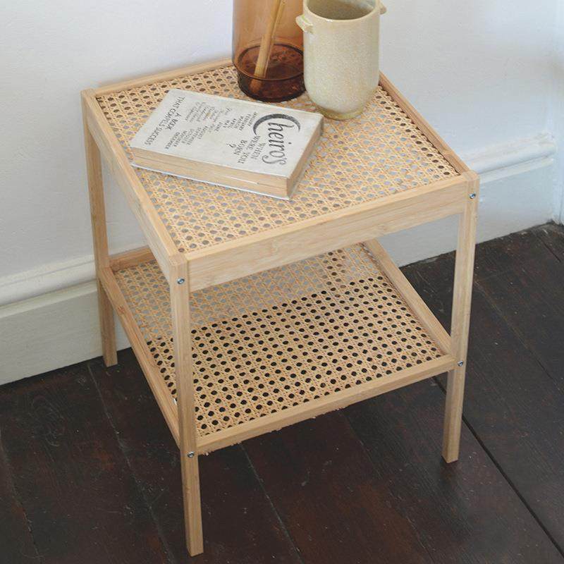 日式ins樱桃木藤编床头迷你小桌子双层创意茶几沙发边柜网红民宿,农机/农具/农膜,其它农用工具,淘宝优惠券,粉丝福利购,淘宝优惠卷