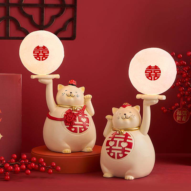 婚房床头长明灯新结婚一对陪嫁灯物品台灯高级礼物送新人实用包邮