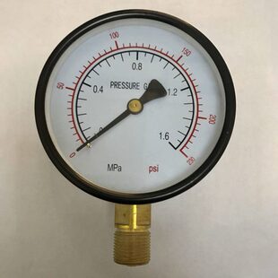 英文压力表 Y-100 0-1.6mpa 0-230psi 外壳直径100mm 螺纹m20x1.5