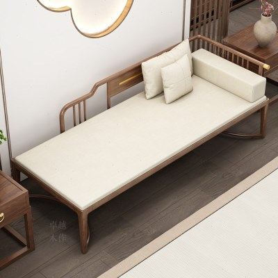 新中式实木贵妃椅客厅卧室美人榻沙发小户型家具罗汉床白蜡木躺椅,住宅家具,罗汉床,淘宝优惠券,粉丝福利购,淘宝优惠卷