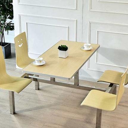 工厂快餐桌椅食堂餐桌椅组合学校员工长方形桌椅经济型挂凳餐桌