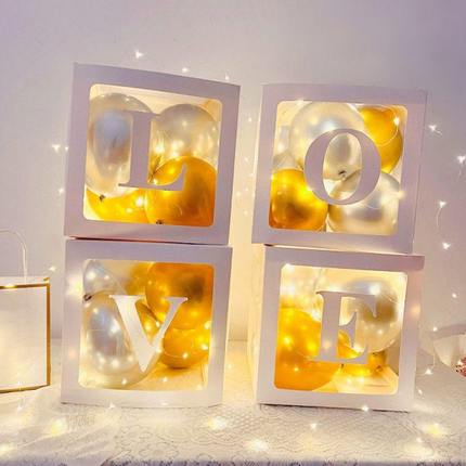 网红气球盒子开学毕业生日纸盒求婚表白惊喜汽球宝宝周岁百天装饰