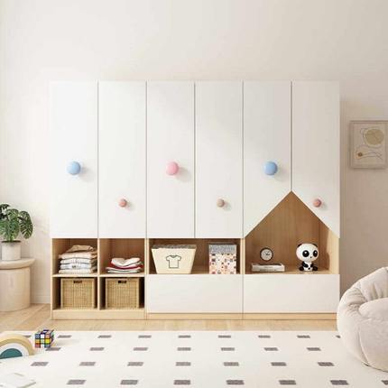 可比熊实木儿童衣柜收纳柜落地卧室宝宝衣橱儿童房储物柜