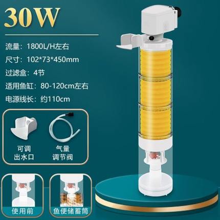 滤器静音增氧潜水泵鱼缸过滤器三合一净水循环泵内置小型免管理