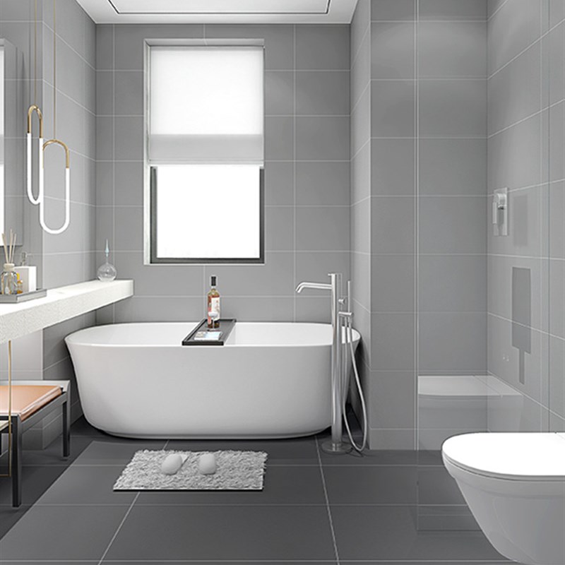 哑光灰浅灰色墙砖厨房o卫生间300x600瓷砖北欧风客厅阳台防滑地砖