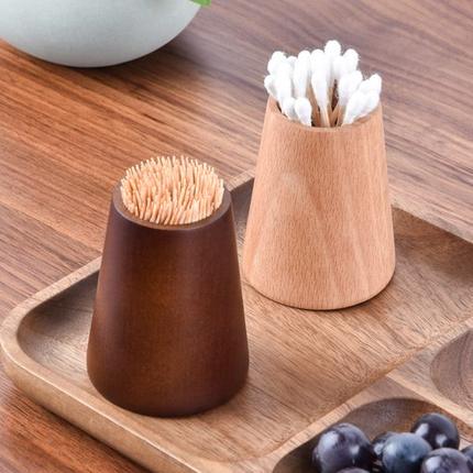 实木质棉签罐家用高档便携棉签盒多功能牙签牙线盒小巧收纳可定制