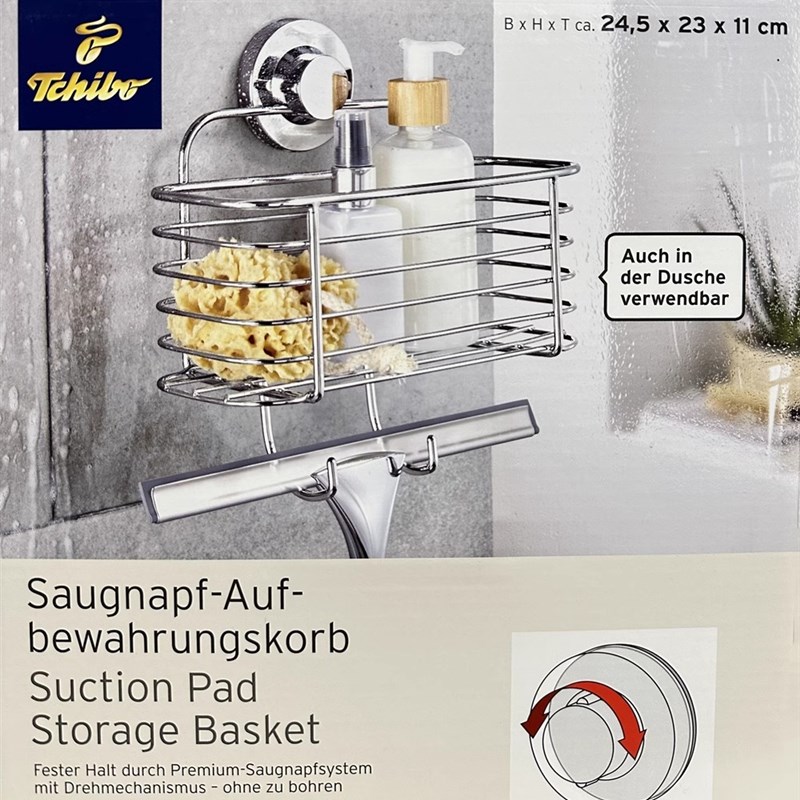 德国TCM不锈钢免打真空吸附孔壁柜浴室卫生间收纳柜W挂架子置物架