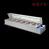 商用保温台快餐店加热电热保温汤池 台式 四格玻璃不锈钢售饭台