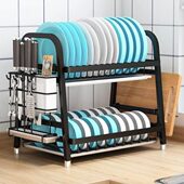 碗碟架厨房碗架收纳沥水置物架放碗不锈钢盘碗筷多晾盒功能304