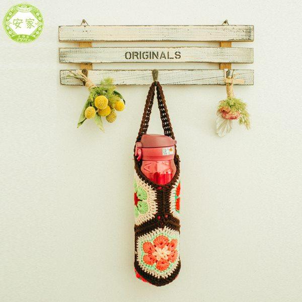 非洲花杯套手工钩织通用隔热防摔500ml保温杯保护套玻璃水杯子袋,餐饮具,杯套,淘宝优惠券,粉丝福利购,淘宝优惠卷