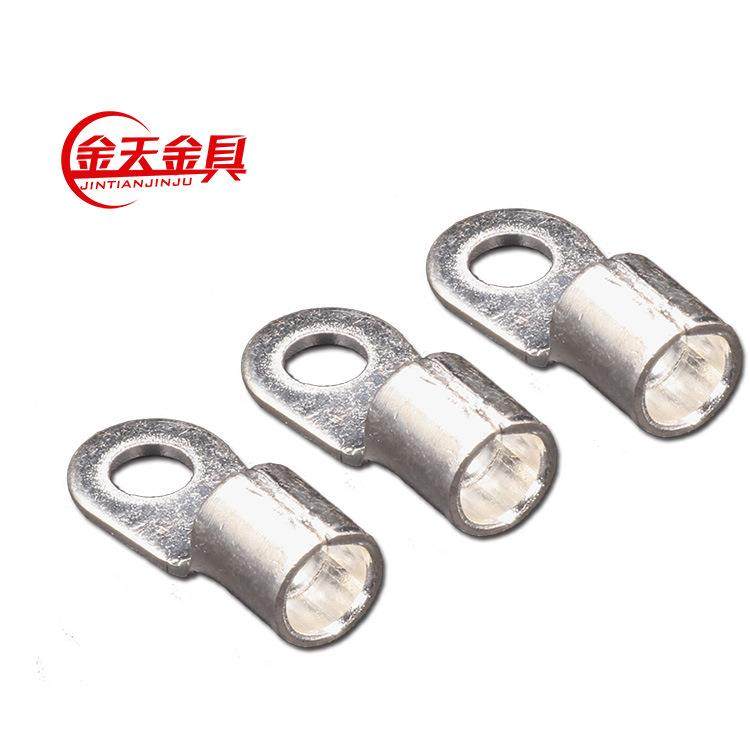 冷压圆形裸端子,OT国标紫铜圆形端头,线耳铜鼻子冷压接线裸端头