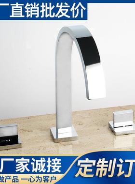 供应浴缸全铜五孔淋浴龙头铬白欧式边缸五件套龙头