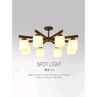 美式 复古吸顶灯客厅主灯卧室房间餐厅灯饰创意乡村风铁艺玻璃灯具