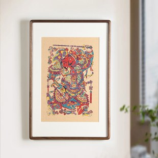 木板年画新年装饰老式怀旧画门贴杨家埠J武强朱仙镇传统客厅挂画