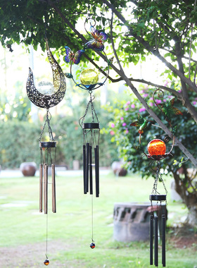 户外太阳能风铃灯 阳台造景复古挂饰灯花园庭院景观创意吊灯挂件