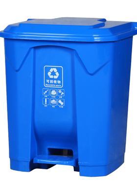 大号家用分类垃圾桶灰色带盖厨房商用户外餐饮垃圾箱脚踩公共场合