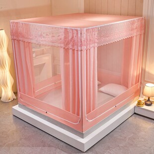 蚊帐家用2024新款蚊帐150x190床儿童防摔一体式遮光床帘180x190cm