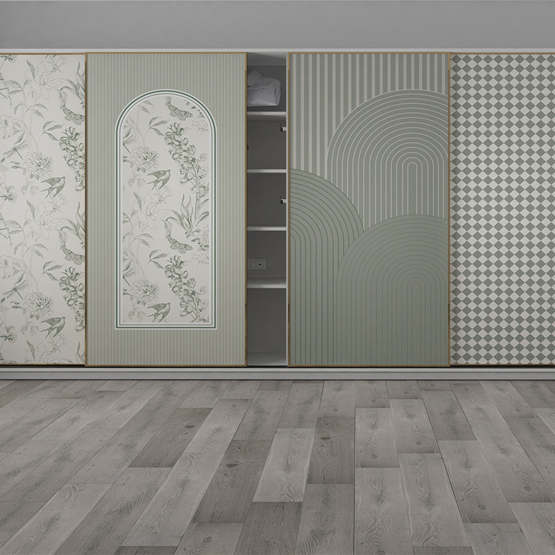 法式轻奢复古玻璃门贴纸遮丑衣柜拉门翻新壁纸移门卧室改造贴画