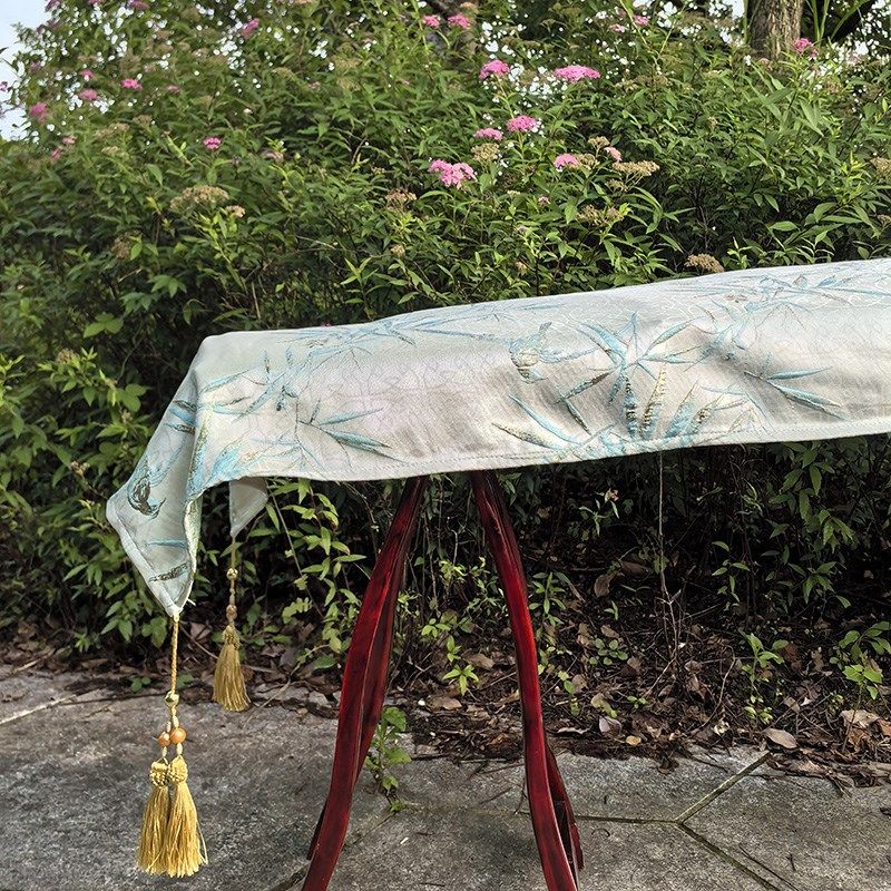 高级感古筝防尘罩加厚古筝盖布竹叶防尘盖布163CM通用古筝罩子165